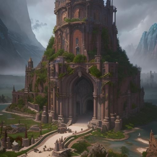 Detailed Matte Painting of Merida in Fantasy Style