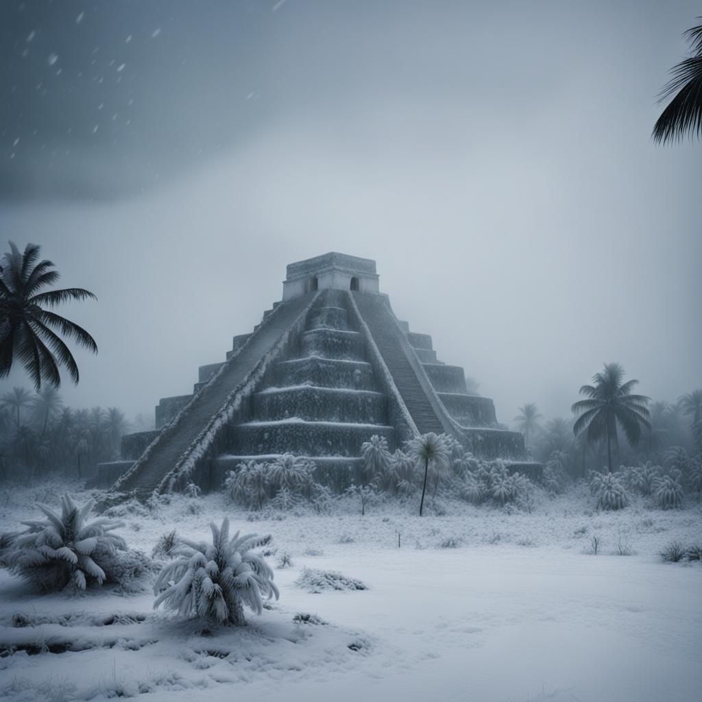 Icy Belize Wonderland: A Frozen Maya Ruin
