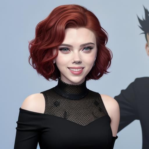 Scarlett Johansson Interview: Black Dress and Smiling Face