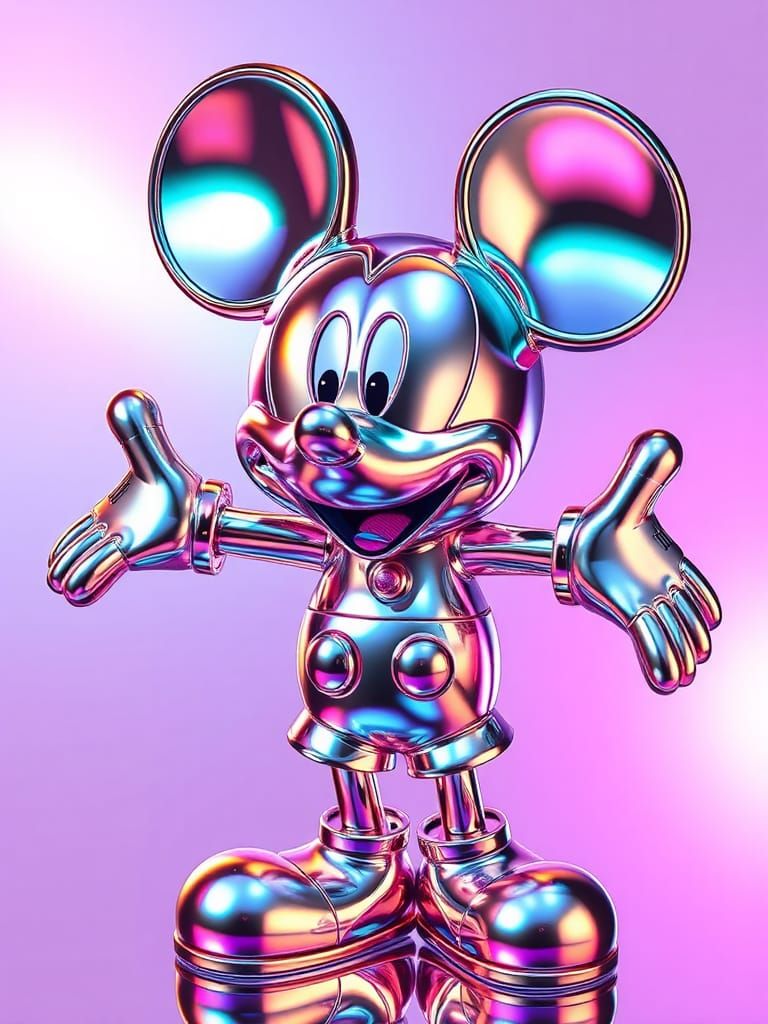 Futuristic Metallic Mickey Mouse by Sorayama