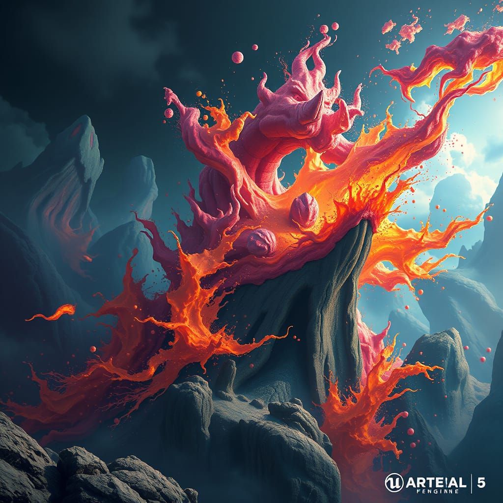 Fantastical Matte Painting with Deep Colors and Intricate De...