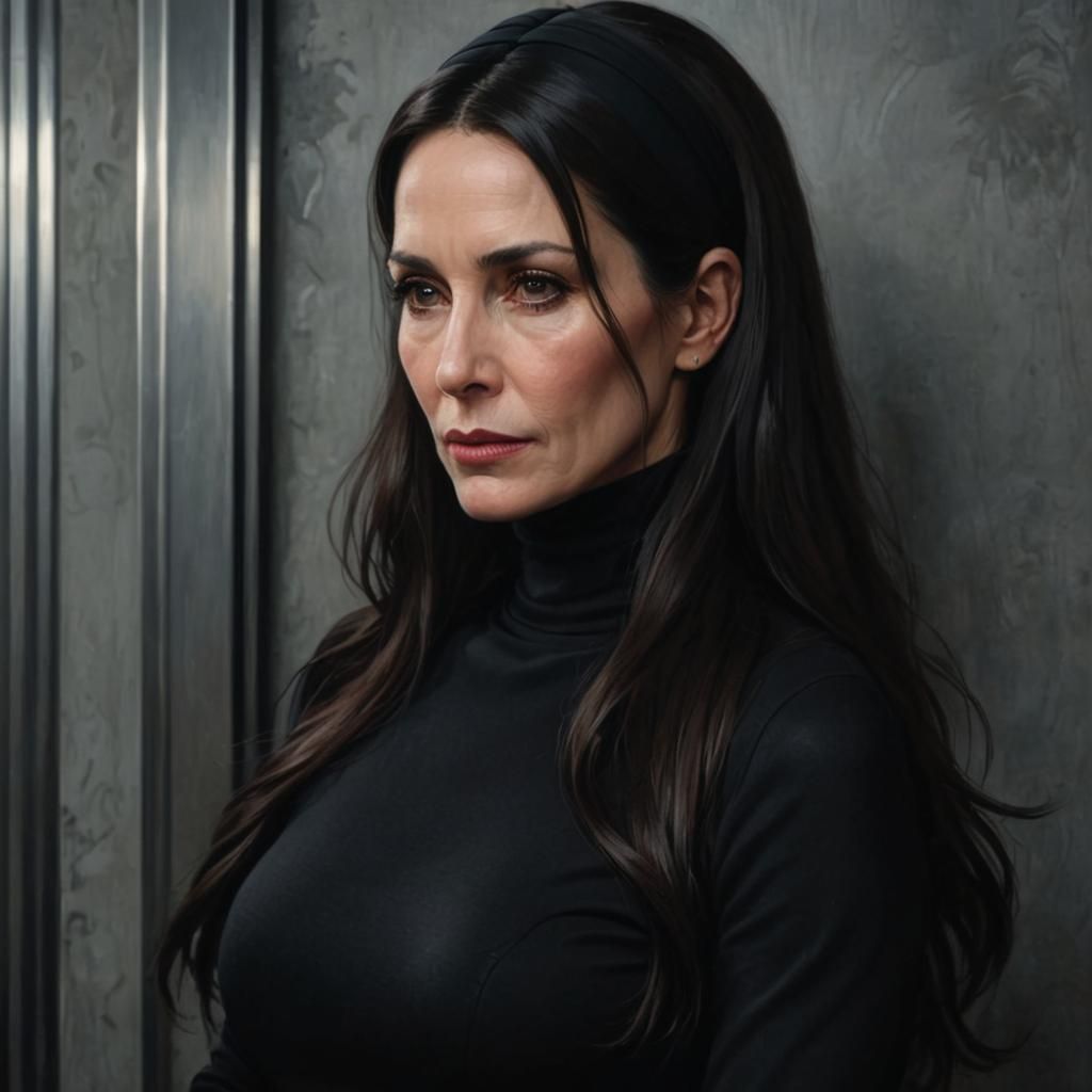 Elegant Woman in Elevator: Hyperrealistic Cinematic Portrait