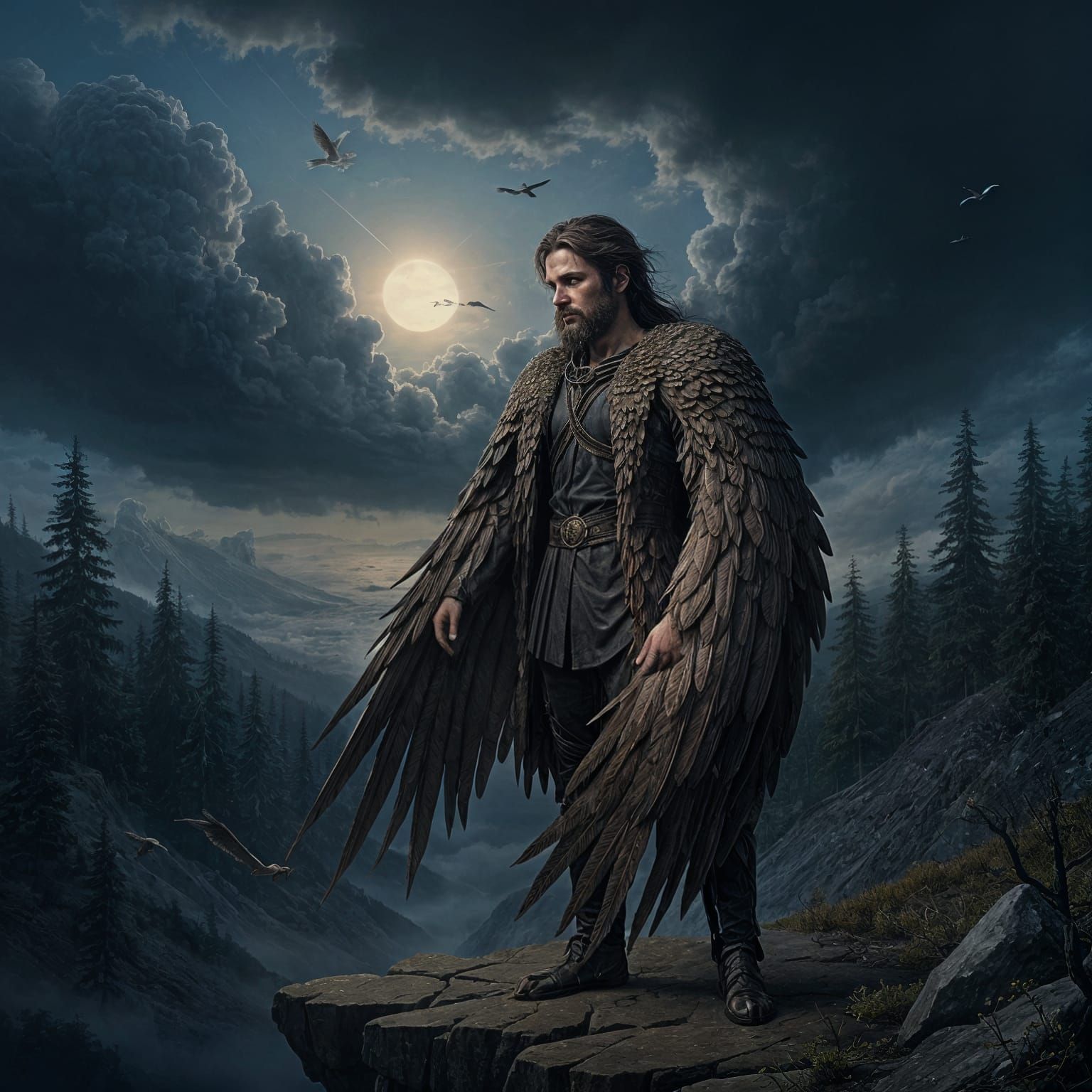 Icarus' Fall: Silence and Reflection in Ethereal Light