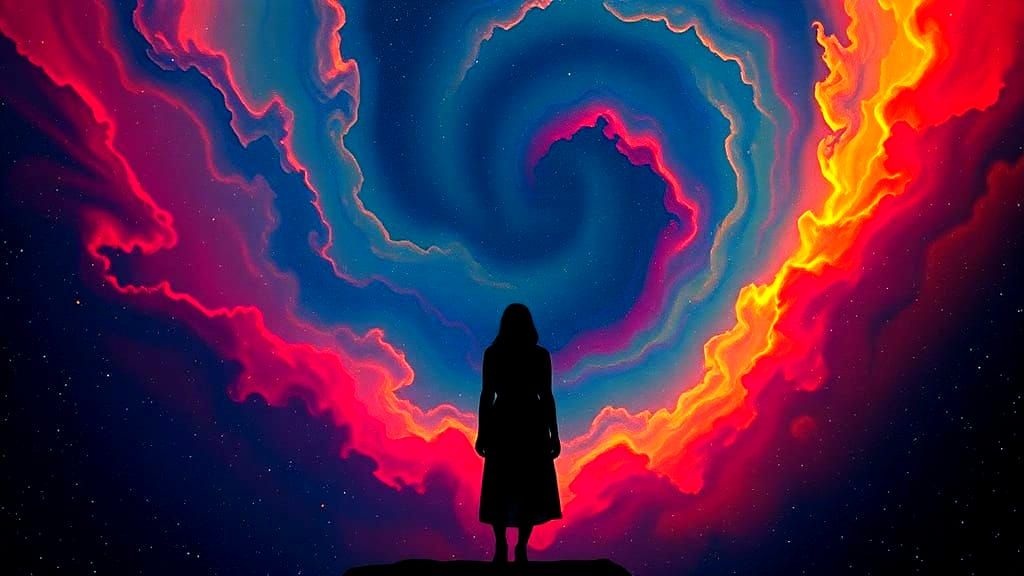 Ethereal Landscape with Cosmic Vortex