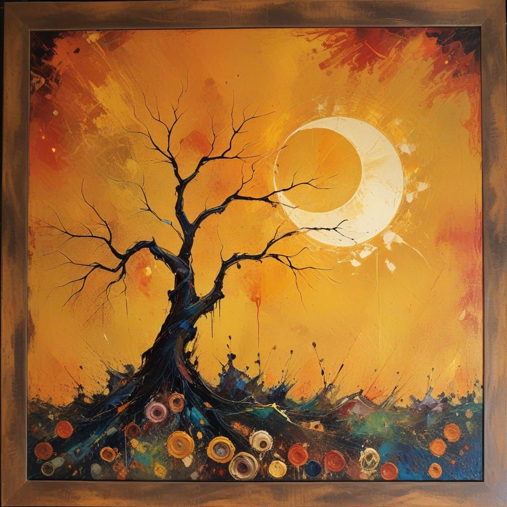 Vibrant Abstract Expressionism: A Chaotic Dance of Color