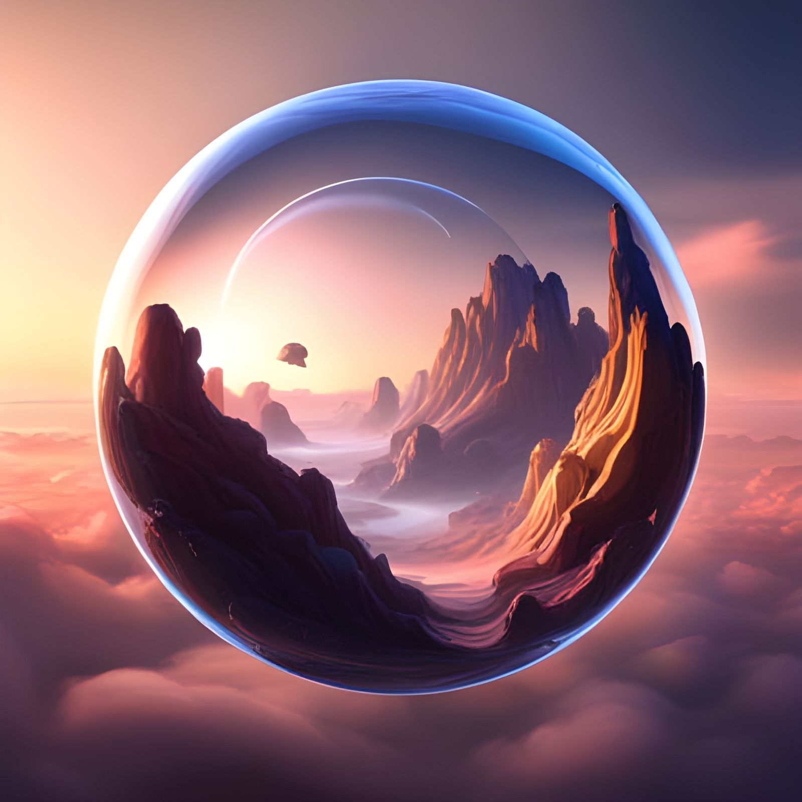 Floating Air Bubble Orb: Detailed Matte Painting