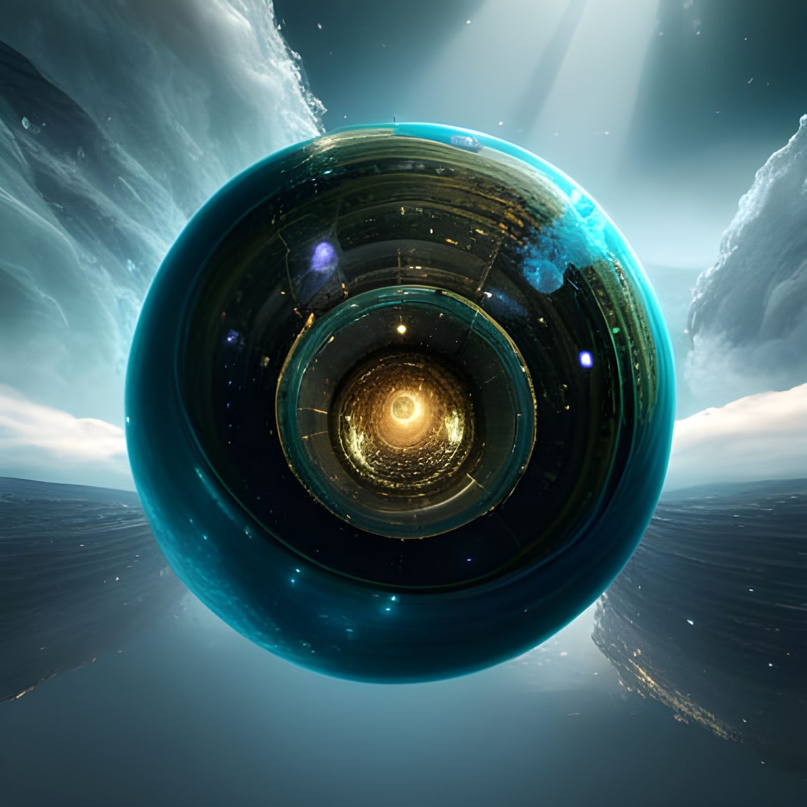 Floating Air Bubble Orb: Detailed Matte Painting