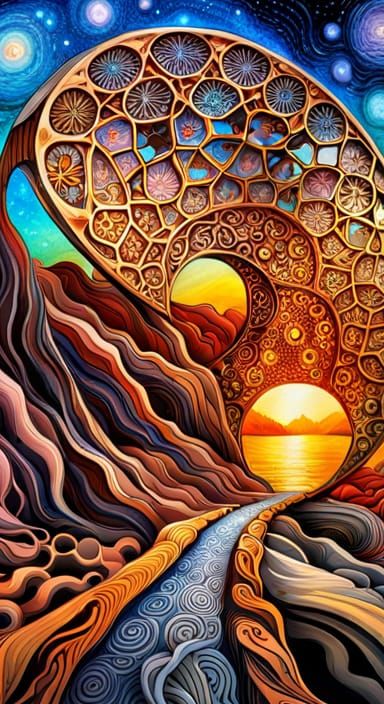 Abstract Fractal Design with Skeletal Inclusions