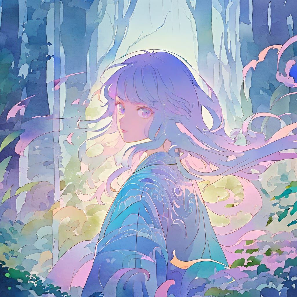 Anime Goddess in Vibrant Colors