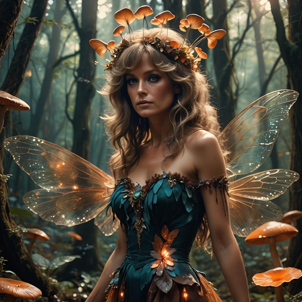 Fairy with Translucent Wings in 1970s Fantasy Art