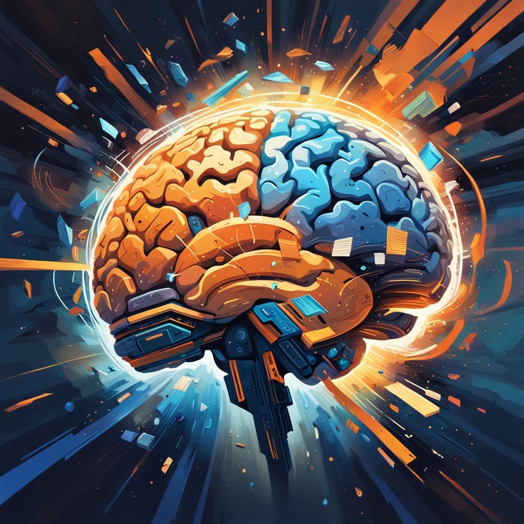 Brain Bursting with Words: Surreal Concept Art