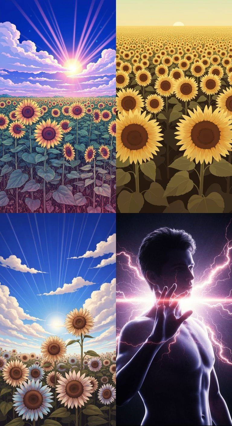 Dreamy Sunflower Field with Royal Blue Sky