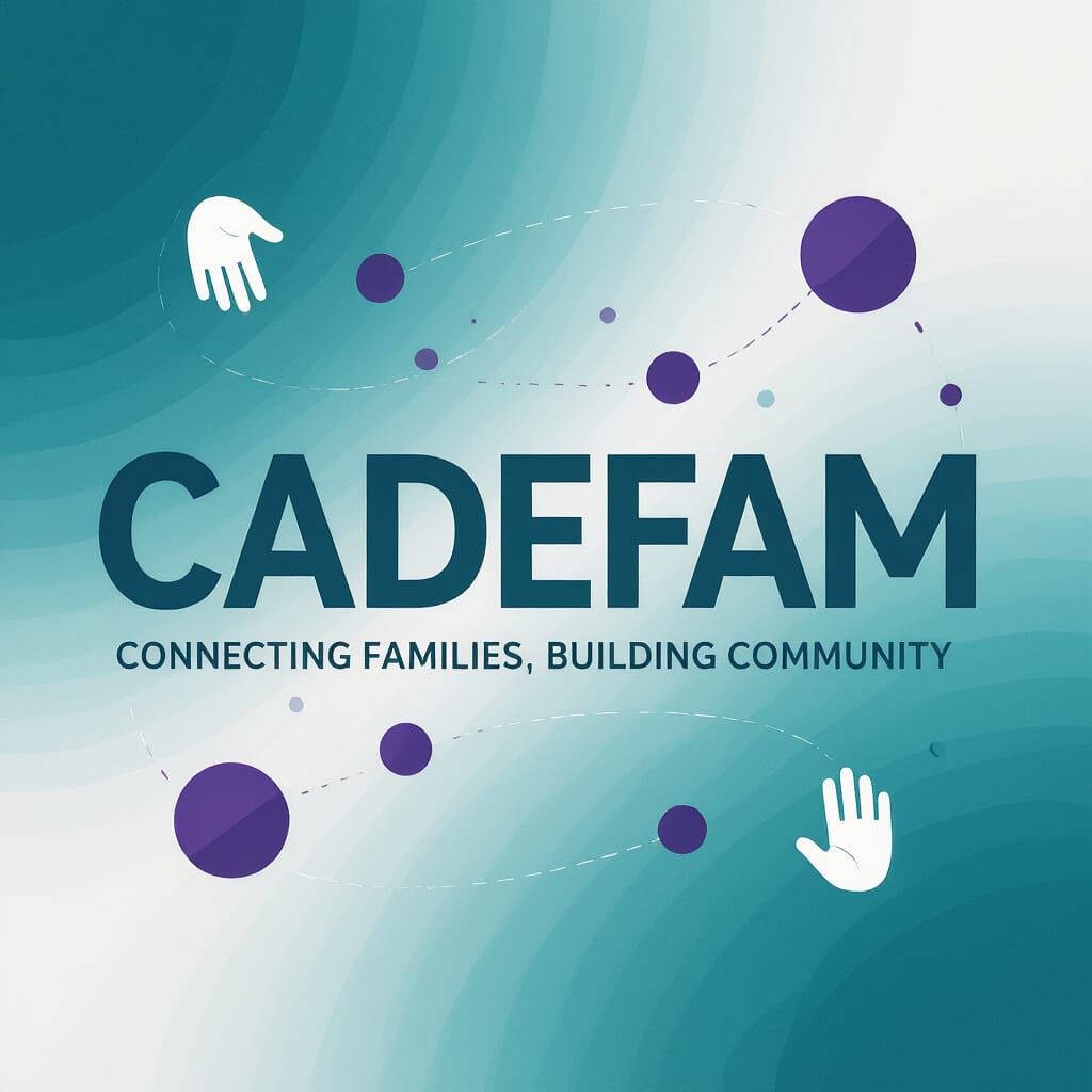 Modern Teal Gradient Facebook Background with "CADEFAM"