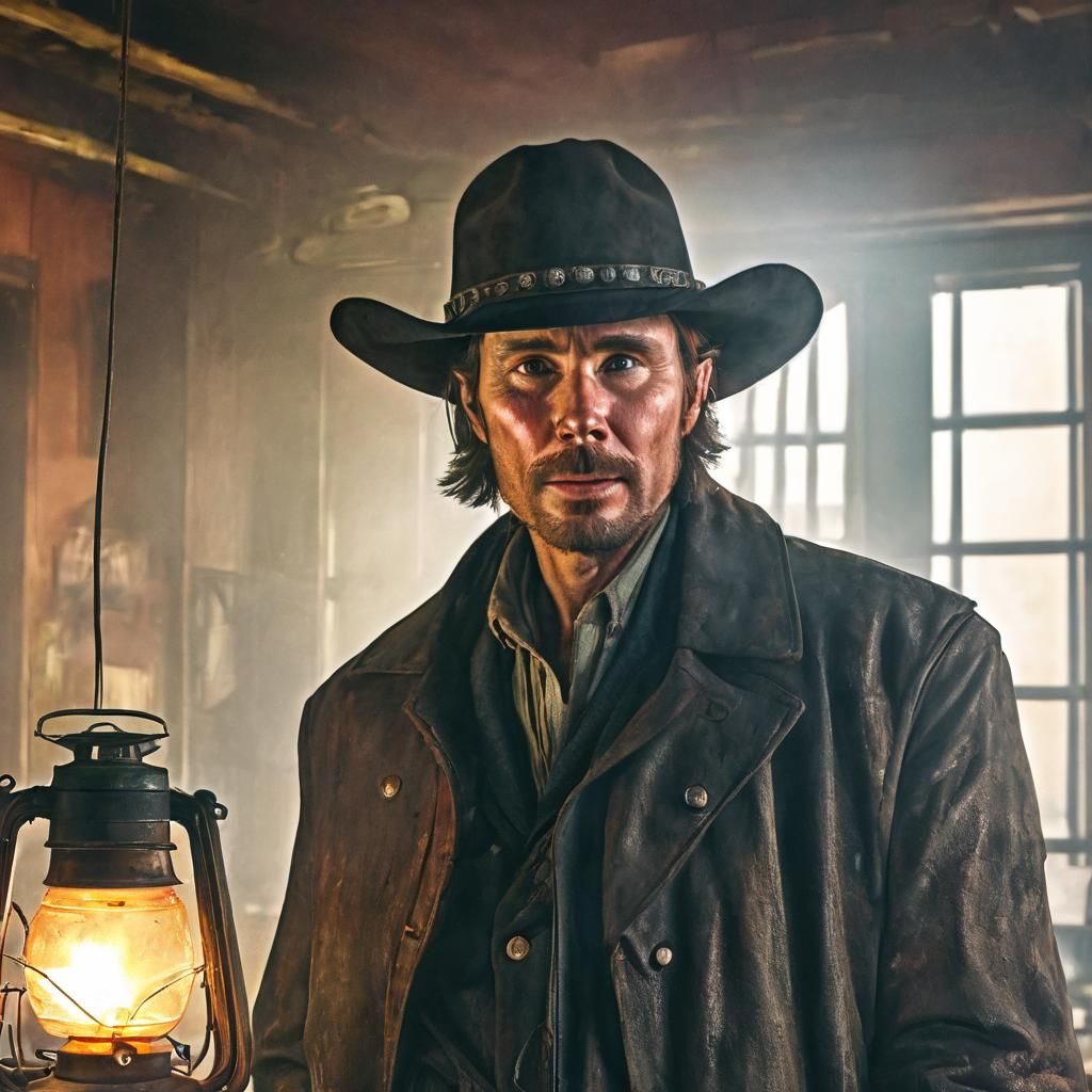 Cowboy Portrait in Western Film Style