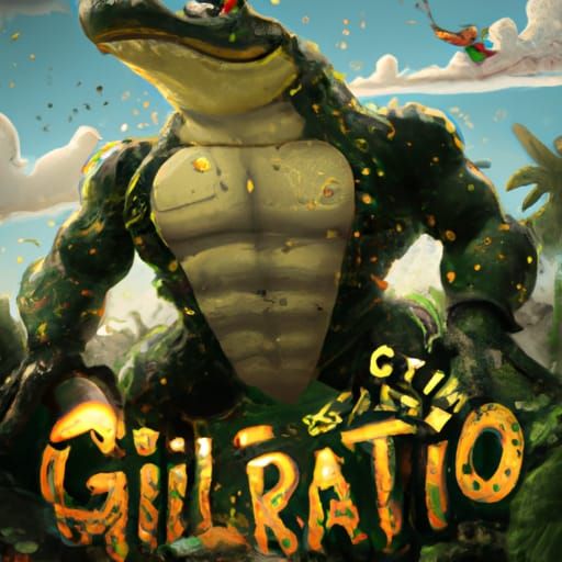 Epic Alligator Superhero in Digital Matte Painting