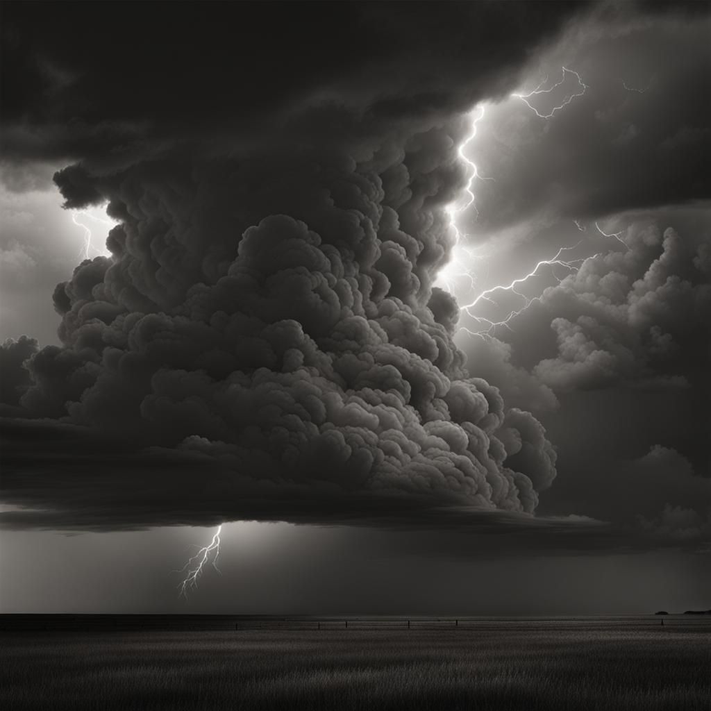 Dramatic Storm Cloud in Film Noir Style