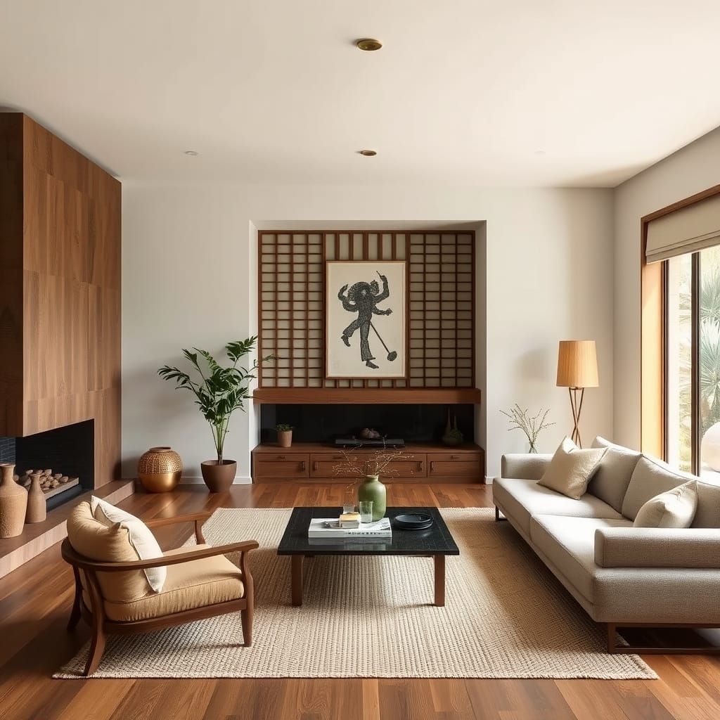 Serene Asian Interior with Feng Shui Design