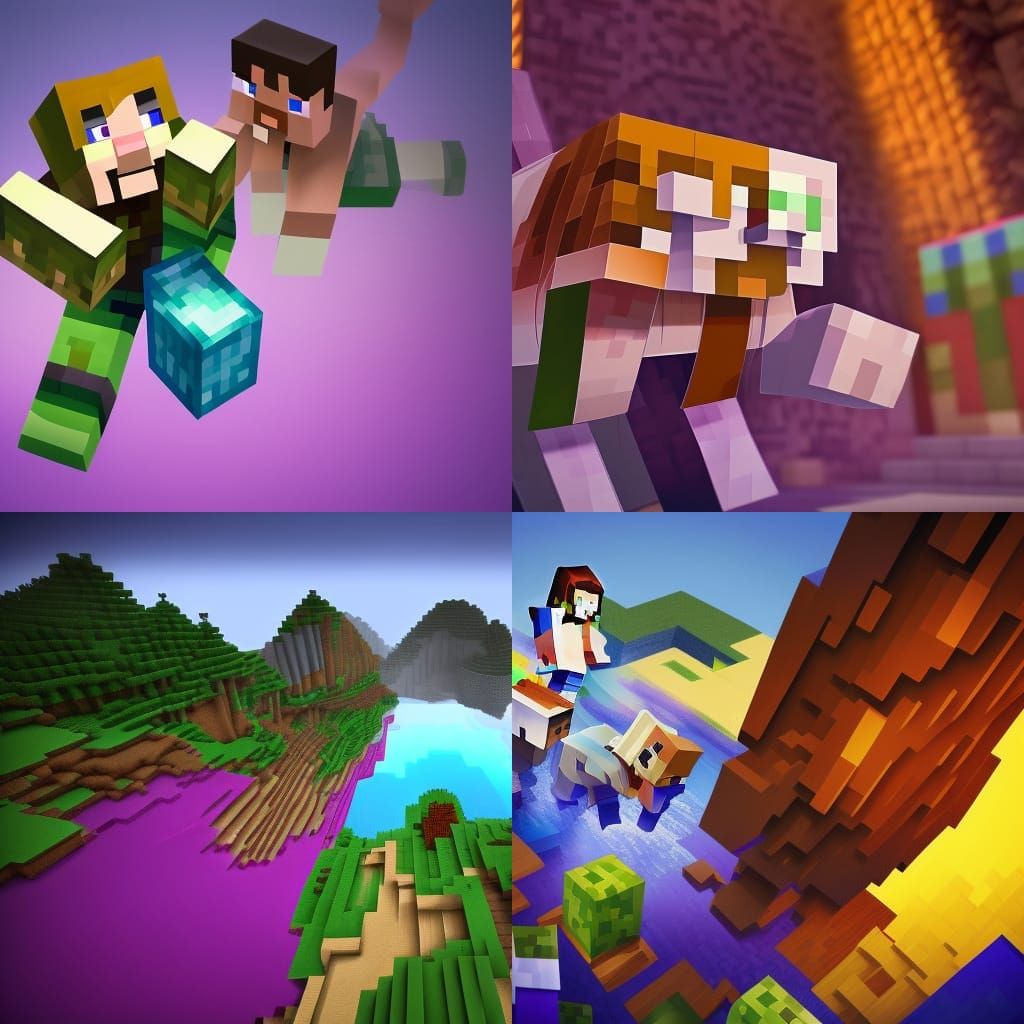 Hyperrealistic Minecraft Character Portrait in Splash Art St...