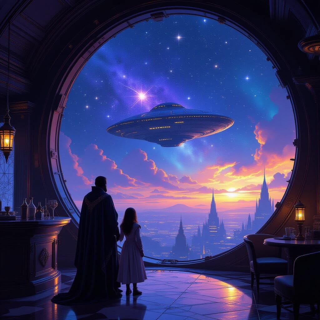 Space Station Innkeeper Welcomes Travelers Amidst Bright Sta...