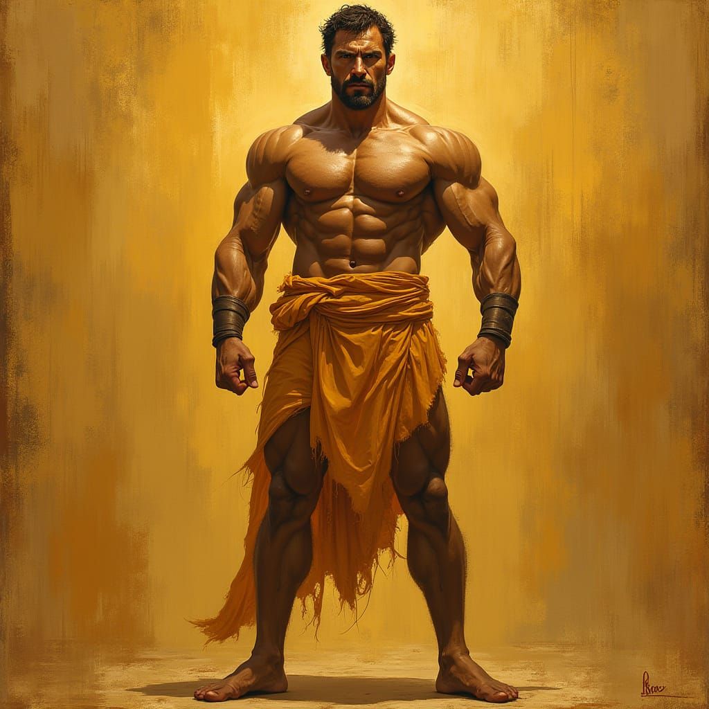 Mighty Warrior in Golden Haze