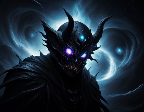 Cosmic Horror Entity Emerges from Void in Dark Fantasy Art