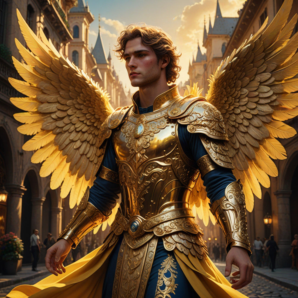 Baroque Angel Dances on Streets of Gold