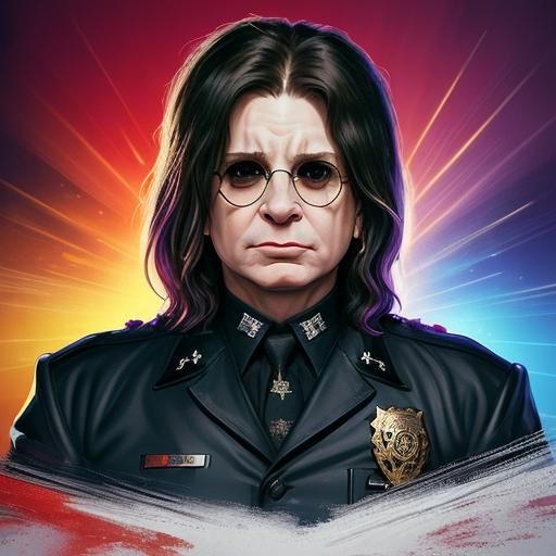Ozzy Osbourne as Policeman: Hyperrealistic Concept Art