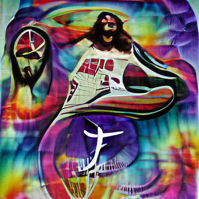 Psychedelic Air Jordan Logo Religious Poster