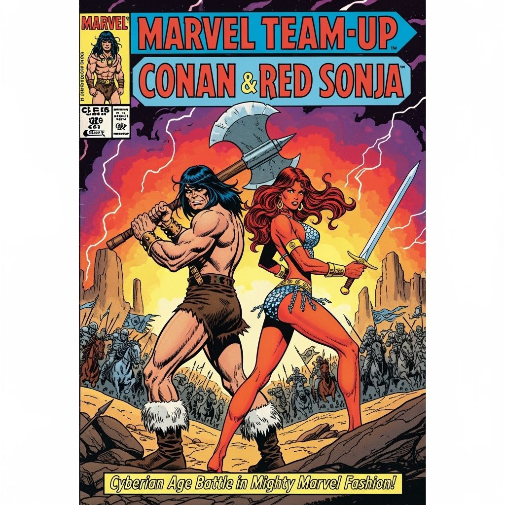 Conan & Red Sonja Marvel Team-Up 80s Comic Cover