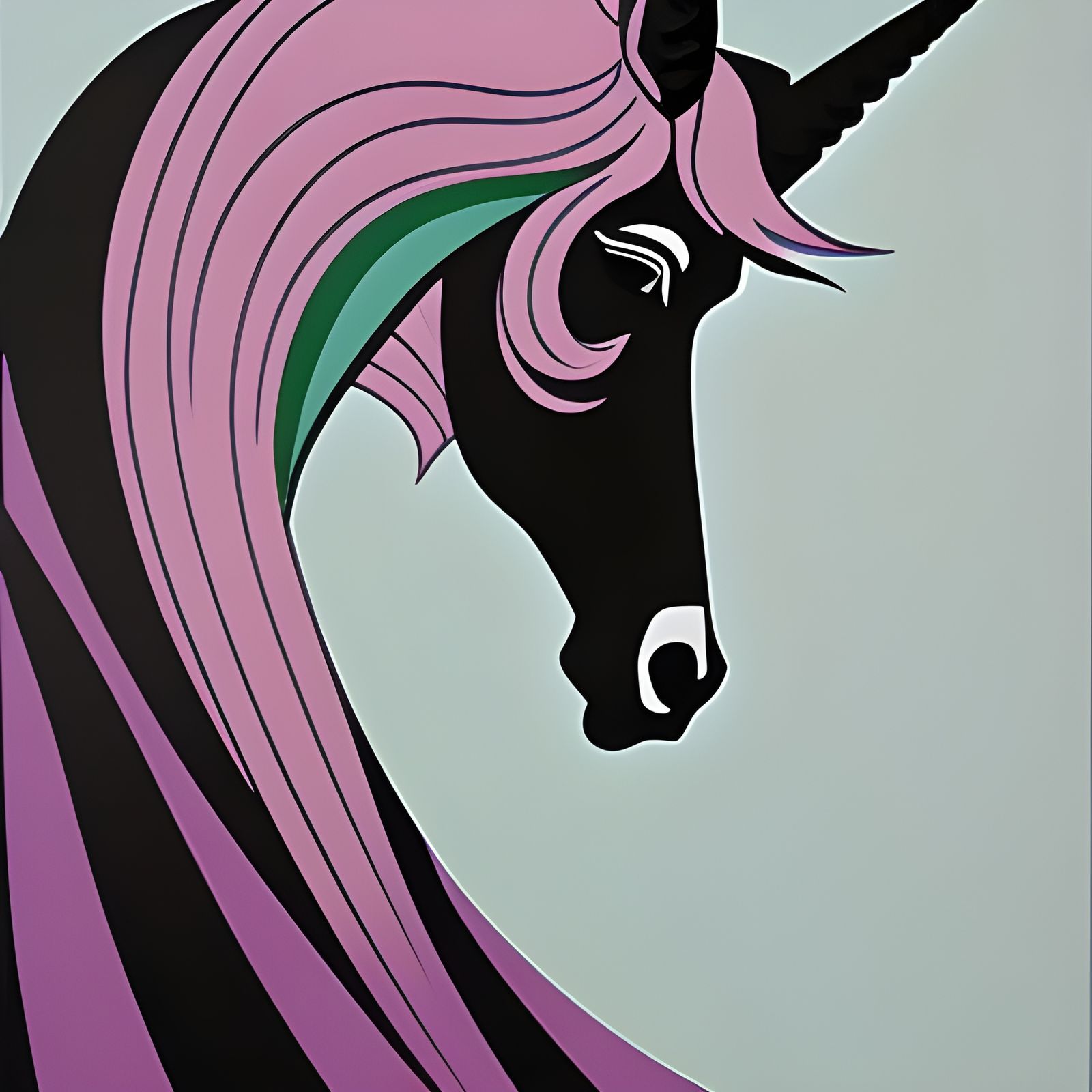 Majestic Unicorn in Art Deco Pop Art Style