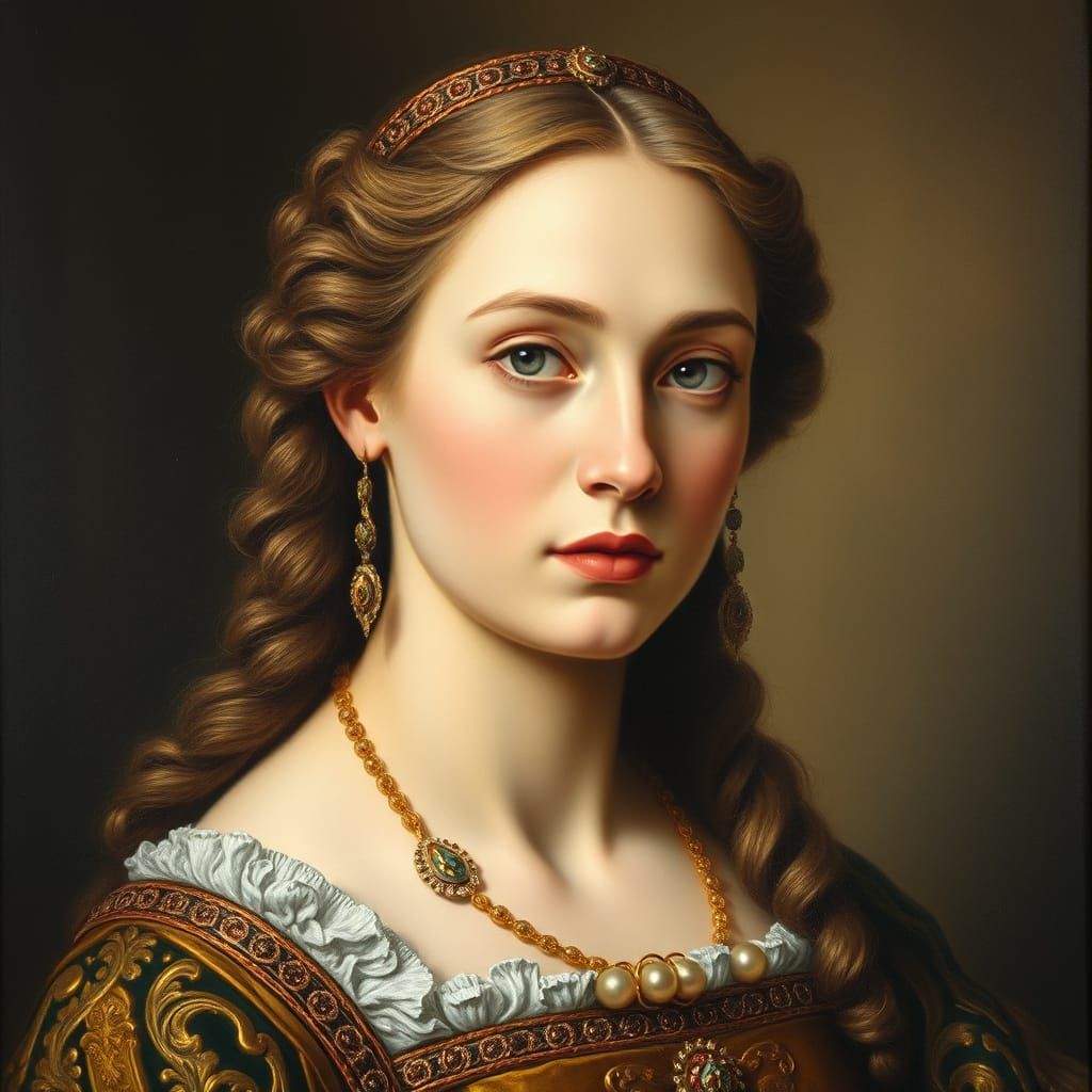 Renaissance Portrait in Oil Painting Style