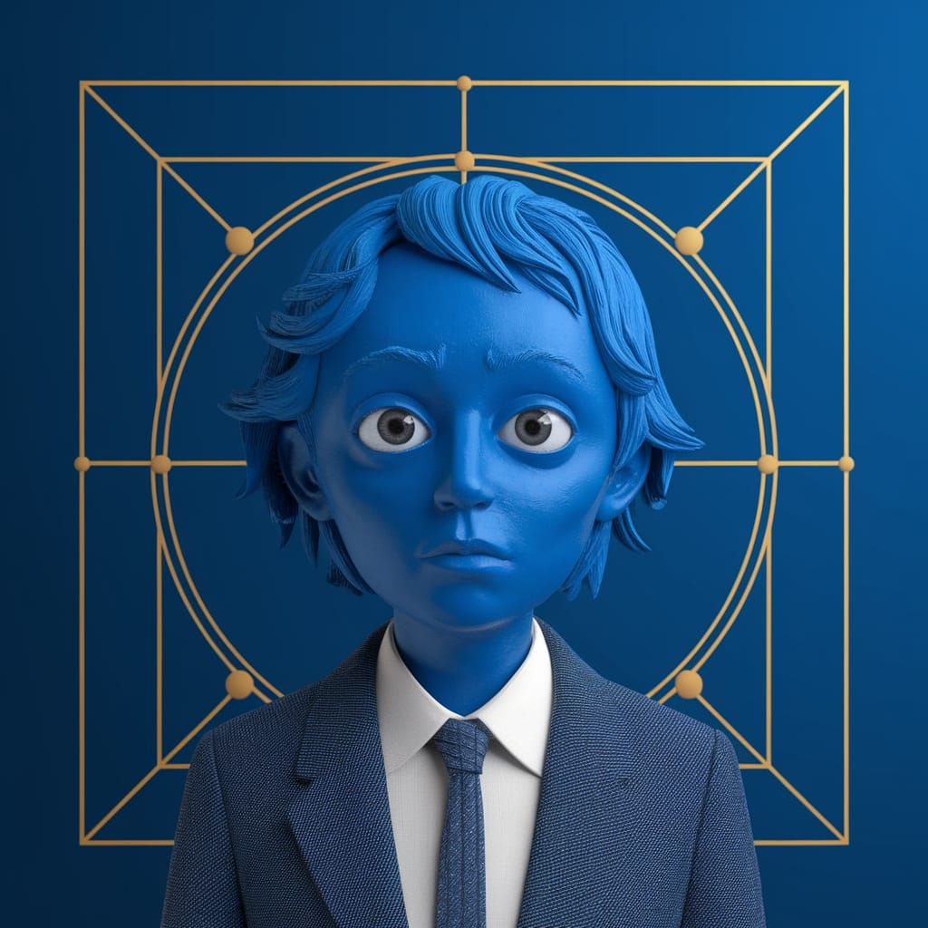 Blue Perfection: A Study in Golden Ratio