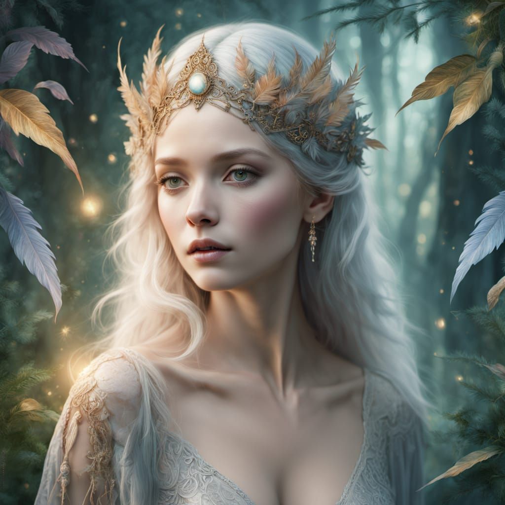 Enchanting Fantasy Beauty in Ethereal Watercolor Style