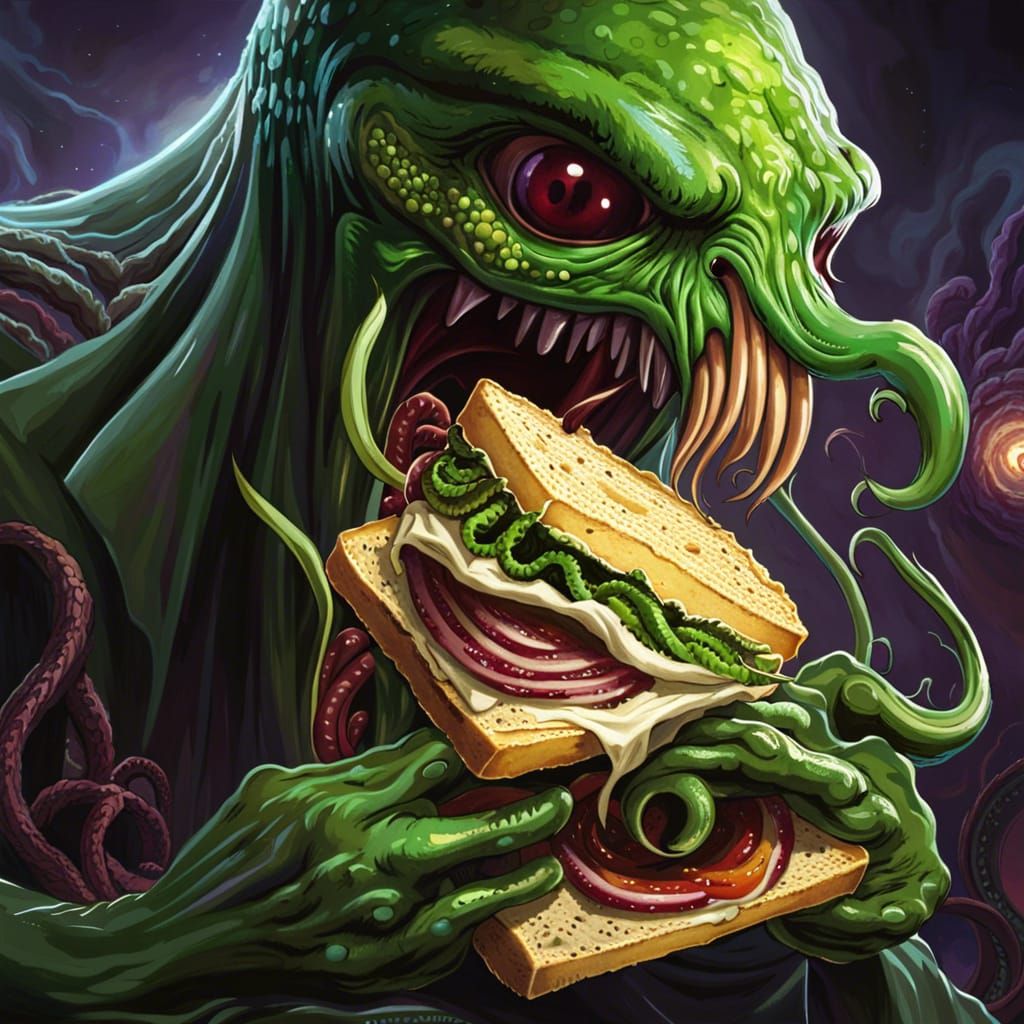 Cthulhu's Whimsical Sandwich Snack