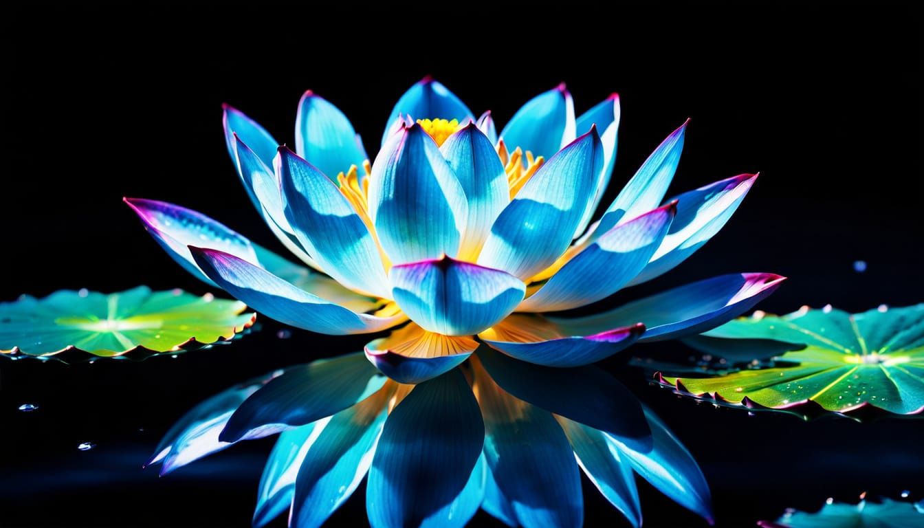 Surreal Lotus Flower in Space, Dali Style