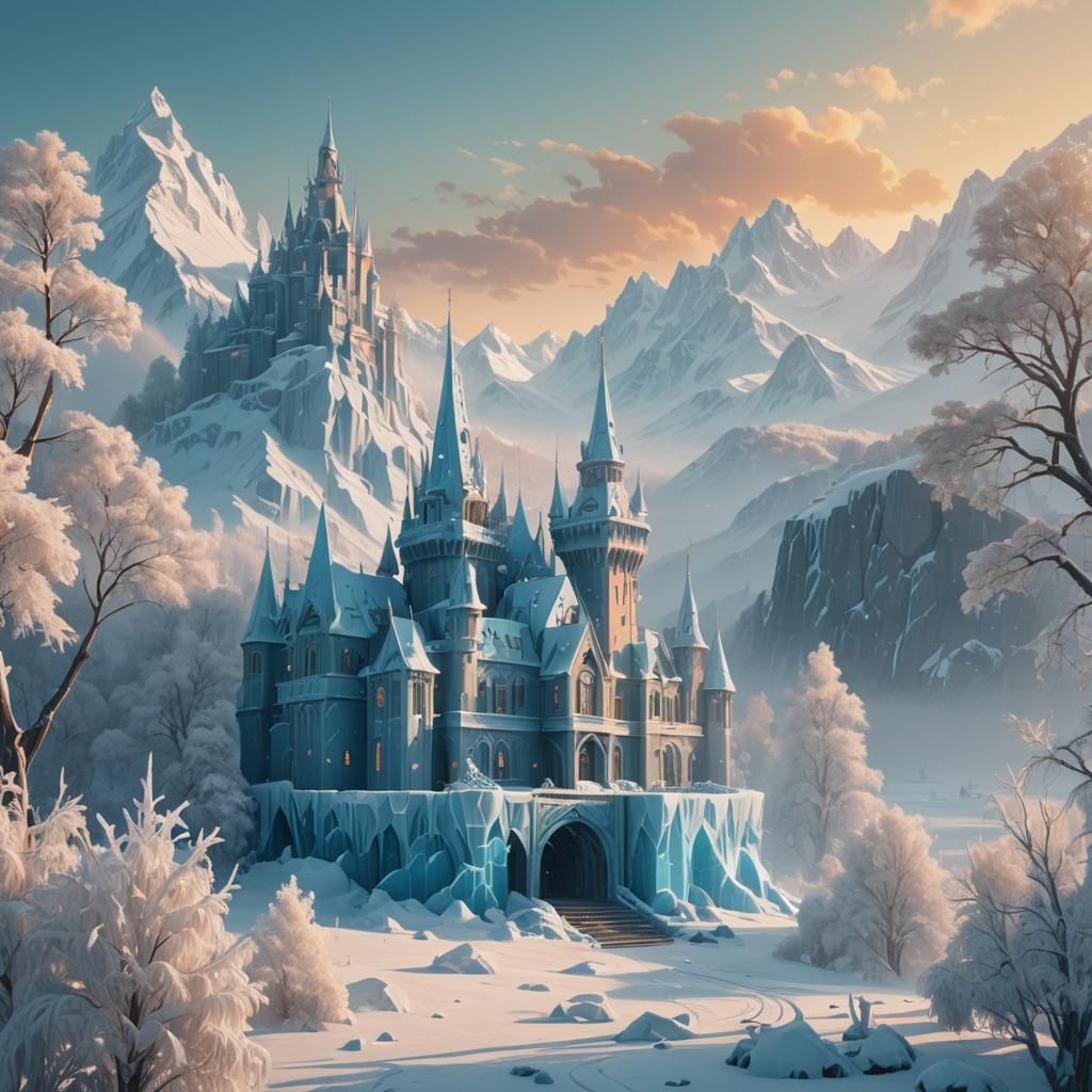 Mythical Ice Palace in Winter Wonderland