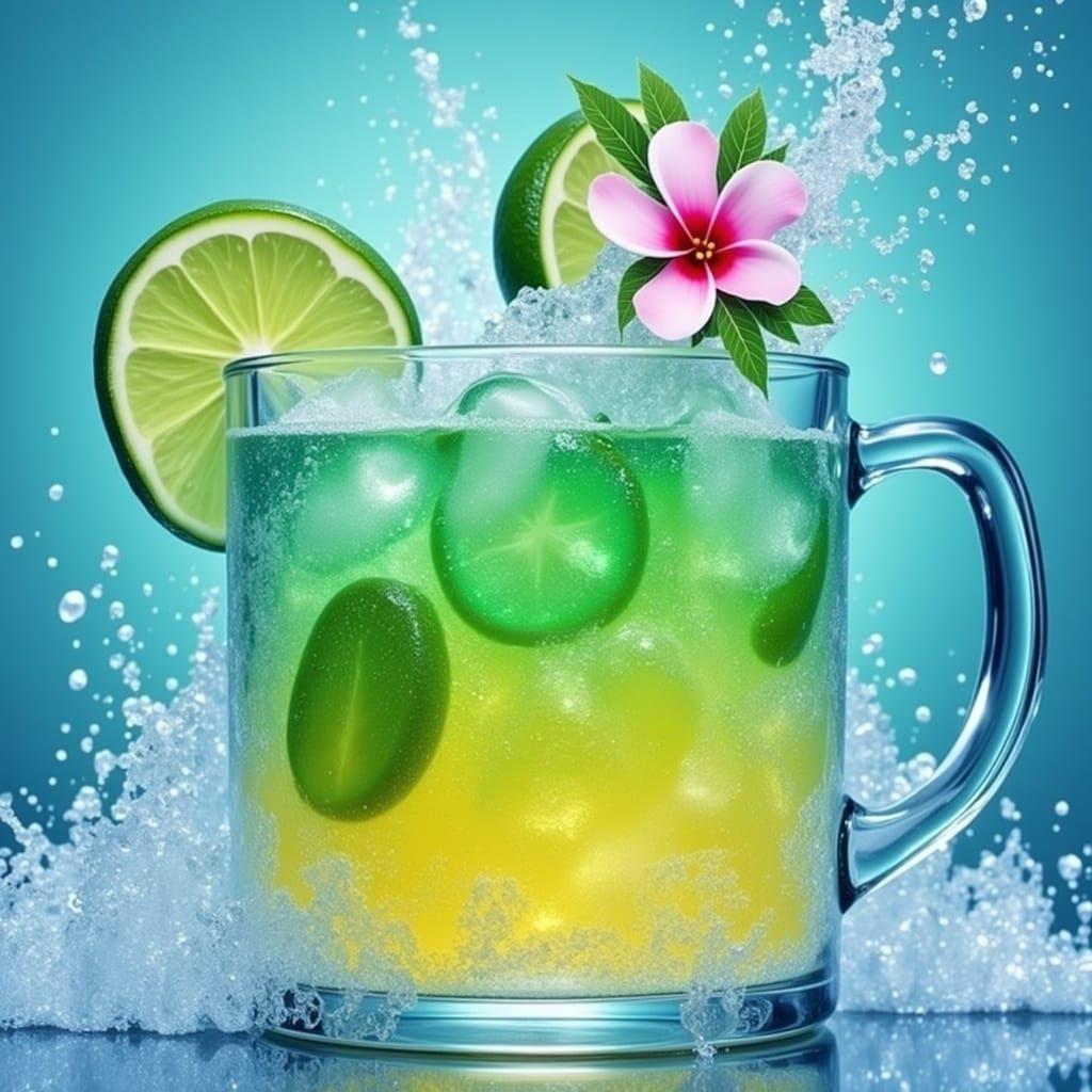 Tropical Drink Swirls into Crystal Tankard