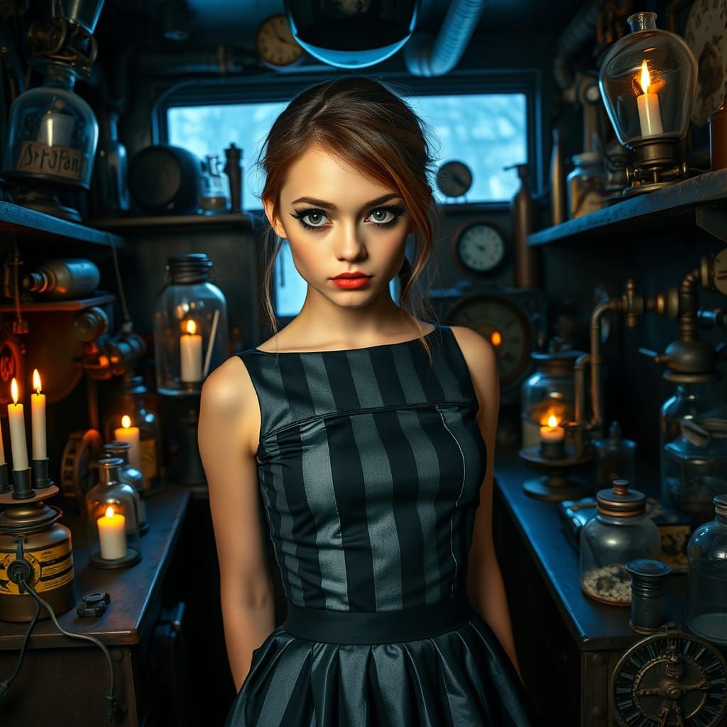 Steampunk Alchemist with Gothic Whimsy