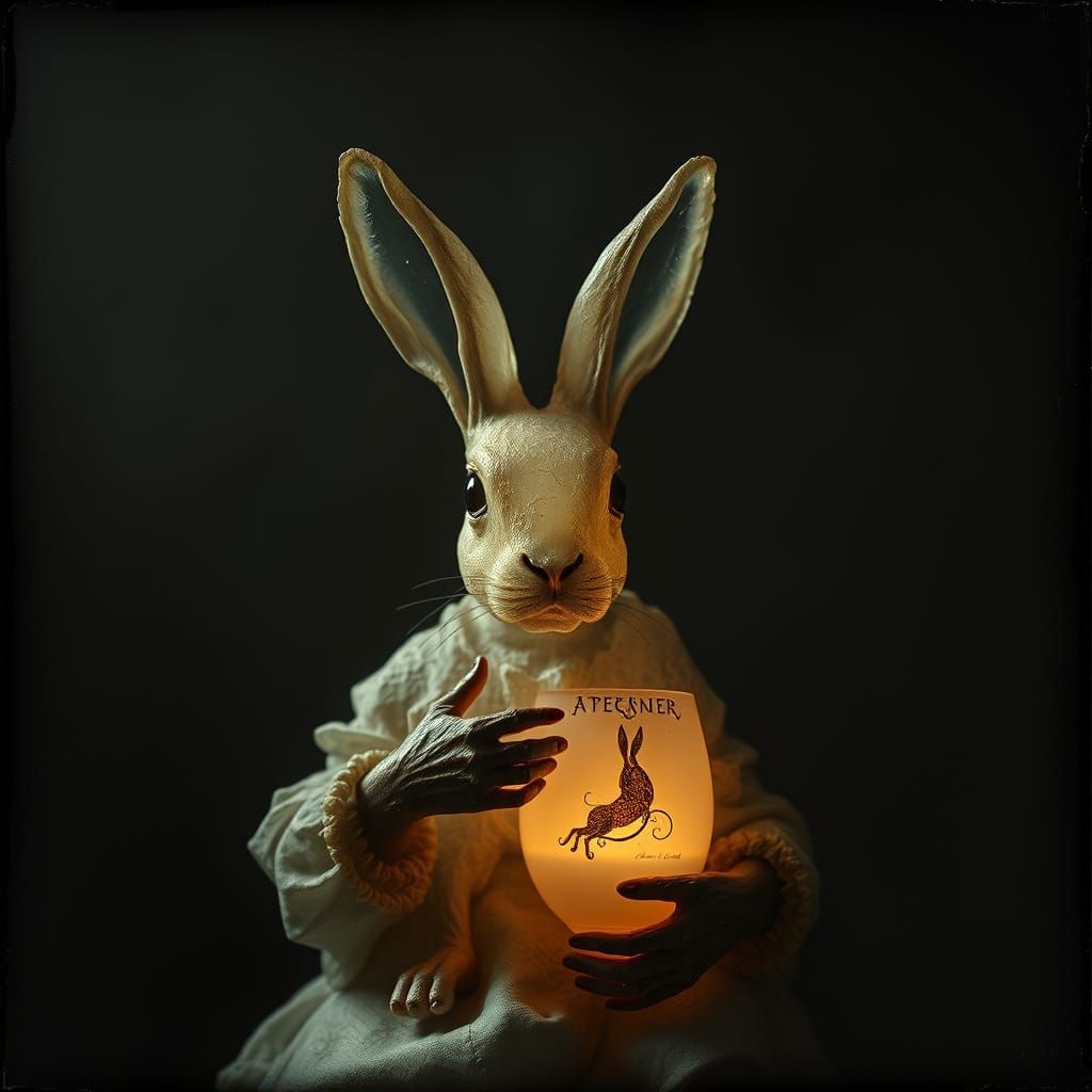 Crystal Rabbit in Film Noir Style