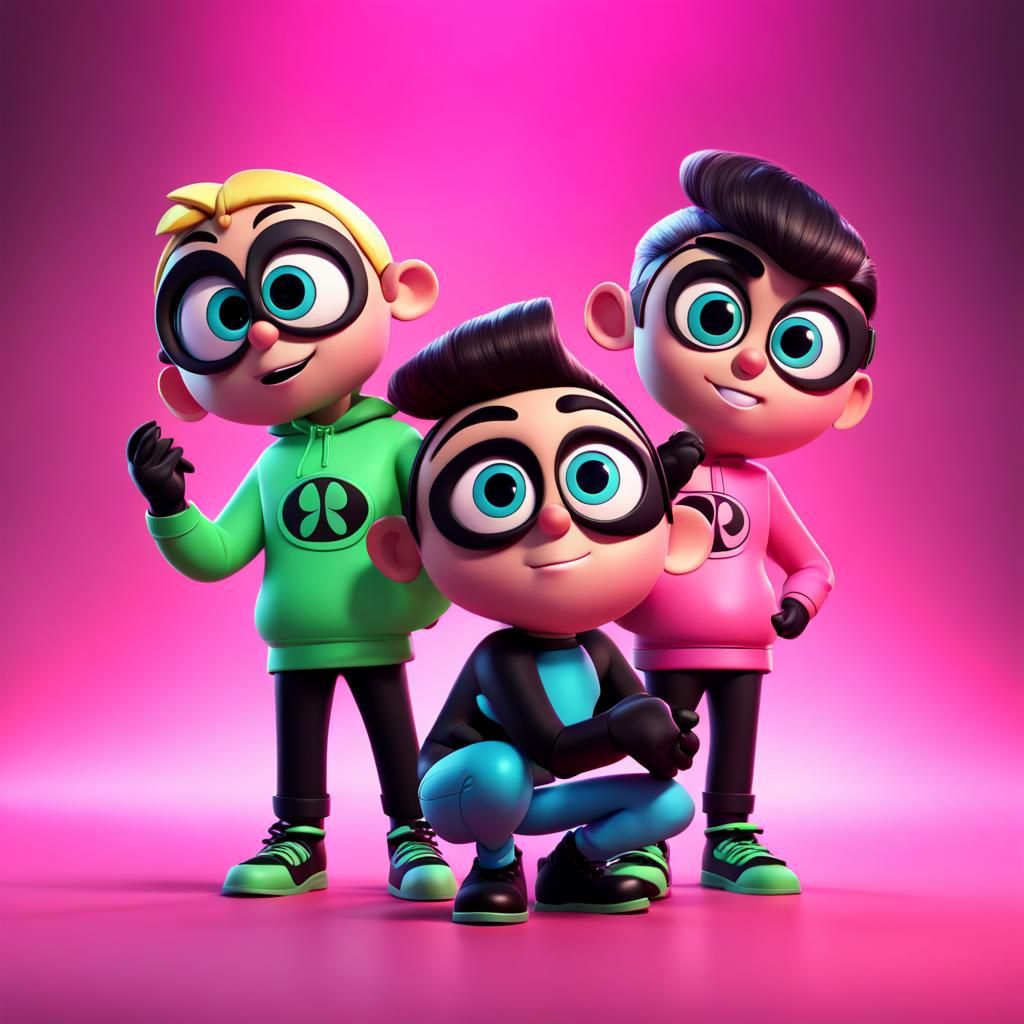 Powerpuff Boys Reimagined as 3D Digital Art
