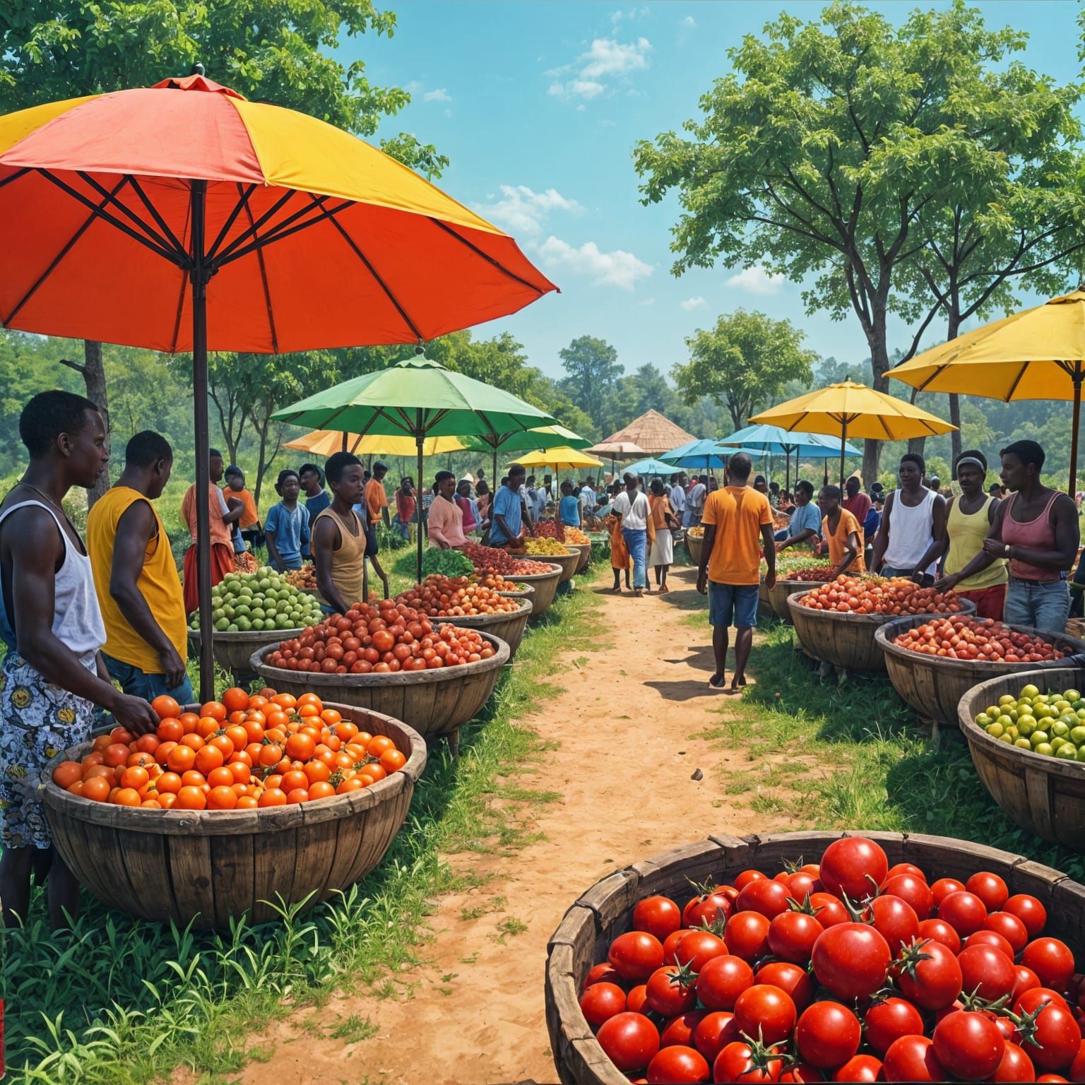 Vibrant Agro-Ecological Fair Scene in Cameroon