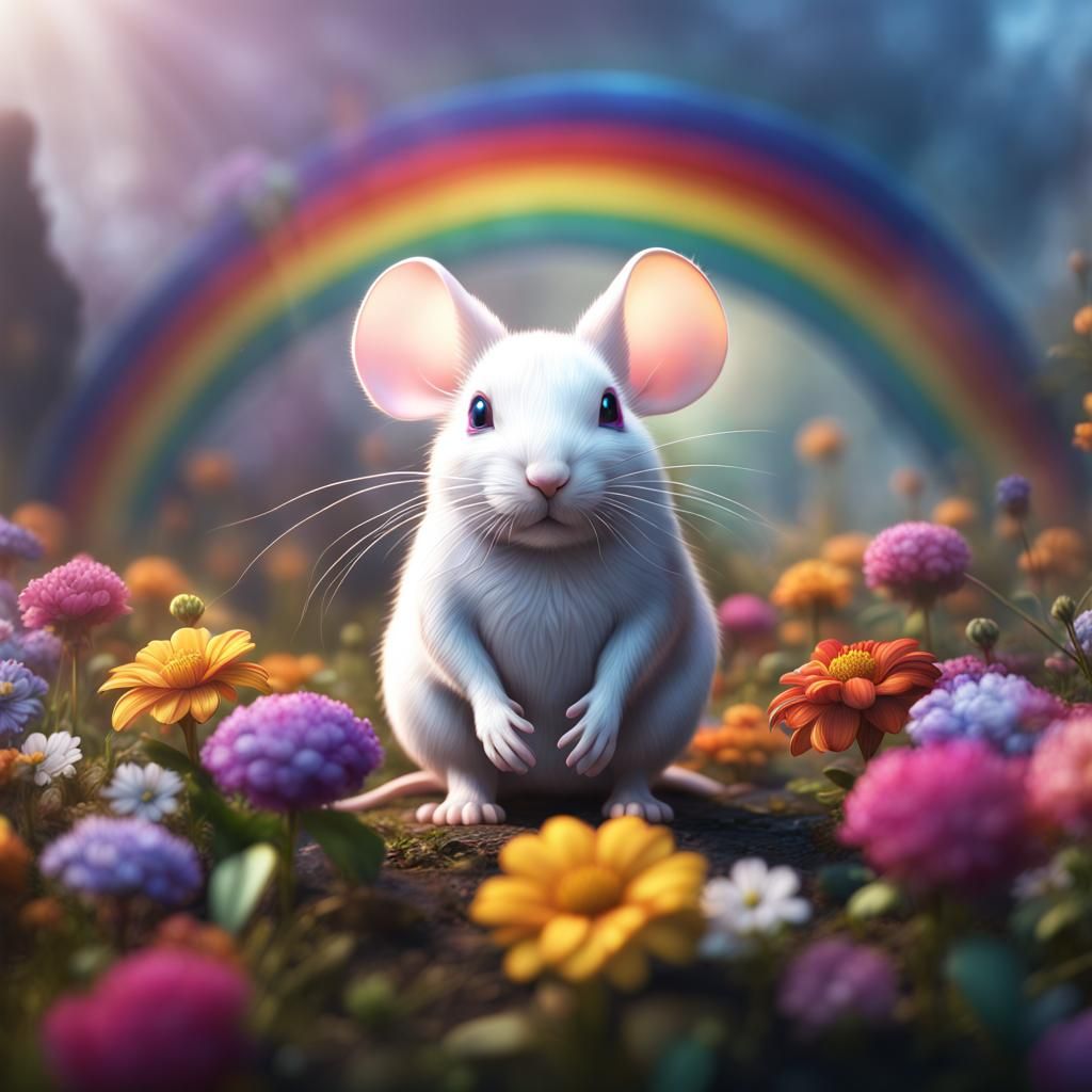 Mouse-Rabbit Protector of Rainbow Flower: Fantasy Concept Ar...