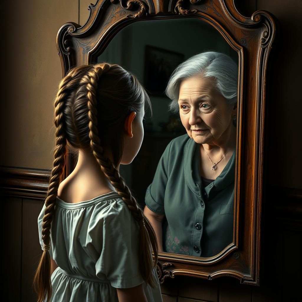 Girl's Reflection Reveals Future Self