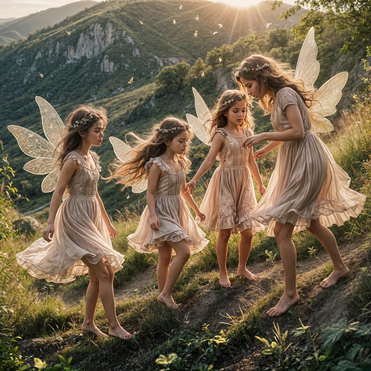 Fairies at Play in the Wind
