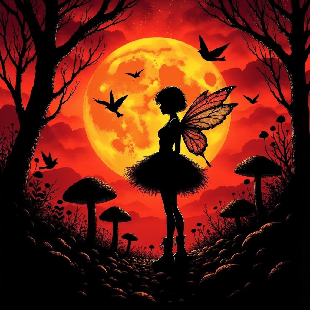 Silhouette of a fairy.