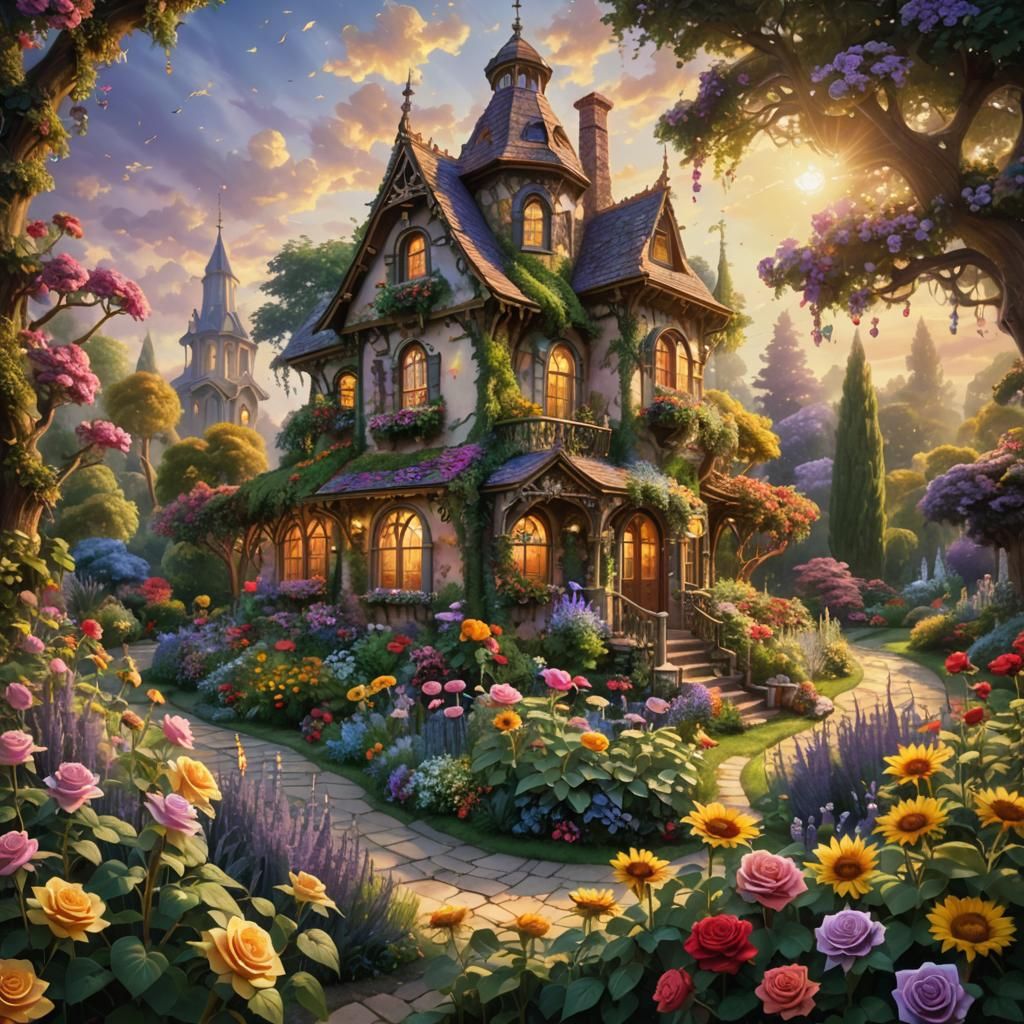 Fantasy Garden with Glowing Flowers in Unreal Engine