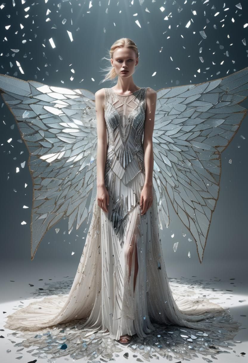 Glass Shard Fashion: A Vogue-Inspired AI Portrait