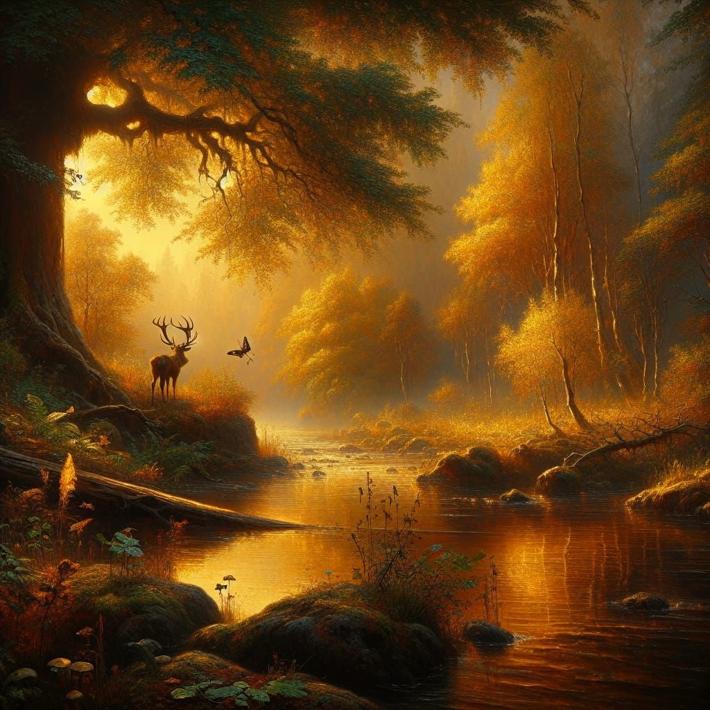 Golden Post-Apocalyptic Landscape as Impasto Painting