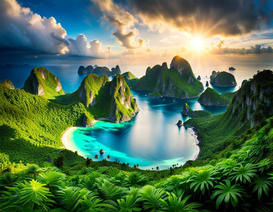 Idyllic Island Landscape