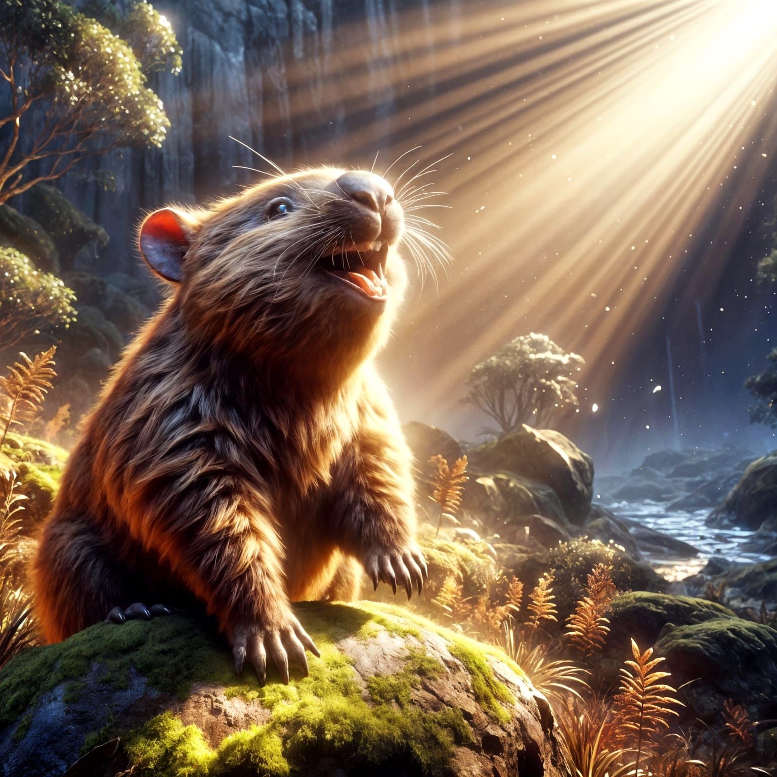happy wombat